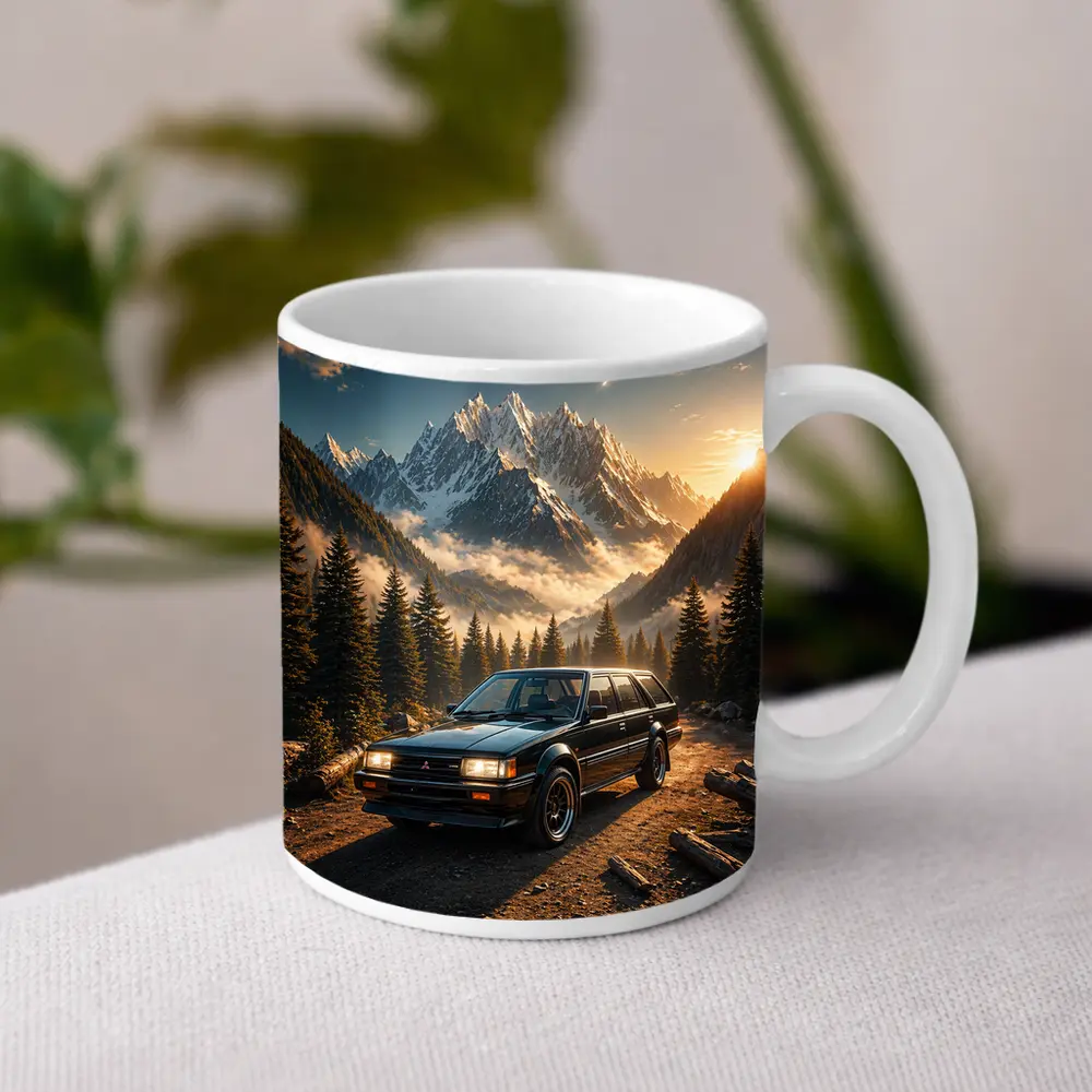Mitsubishi Classic Wagon Snowy Mountain Forest – Mugs