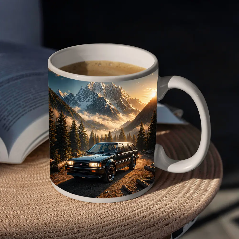 Mitsubishi Classic Wagon Snowy Mountain Forest – Mugs