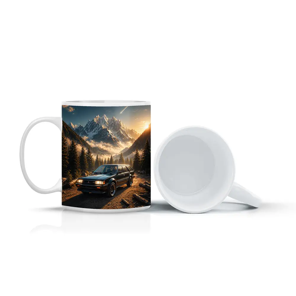 Mitsubishi Classic Wagon Snowy Mountain Forest – Mugs