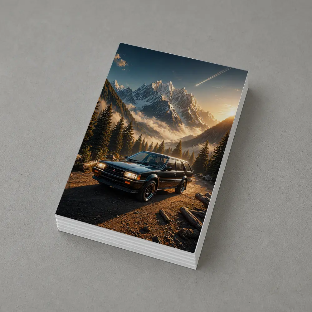 Mitsubishi Classic Wagon Snowy Mountain Forest – Postcards