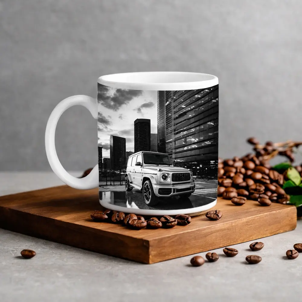 Mercedes G Class Wet City Night Scene – Mugs