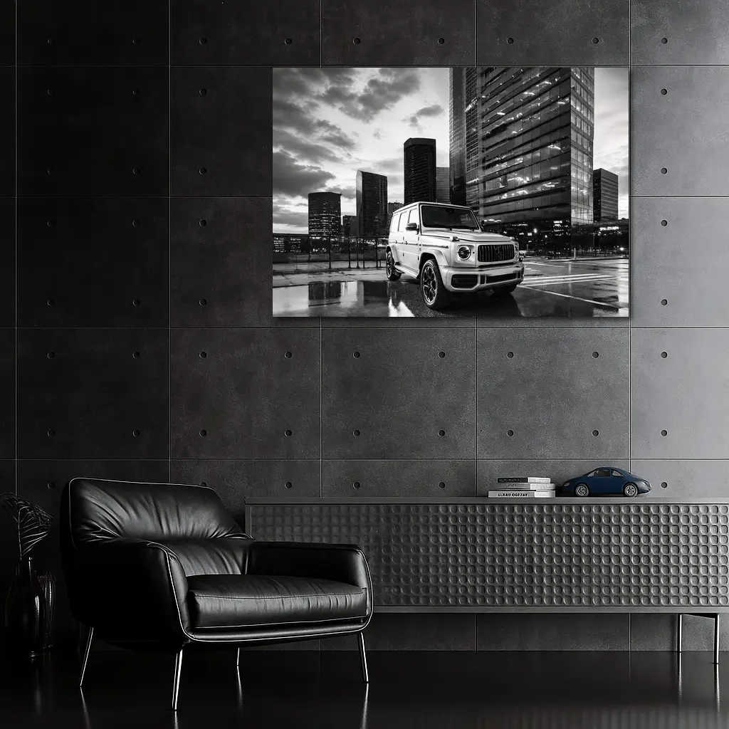 Mercedes G Class Wet City Night Scene – Wall Art