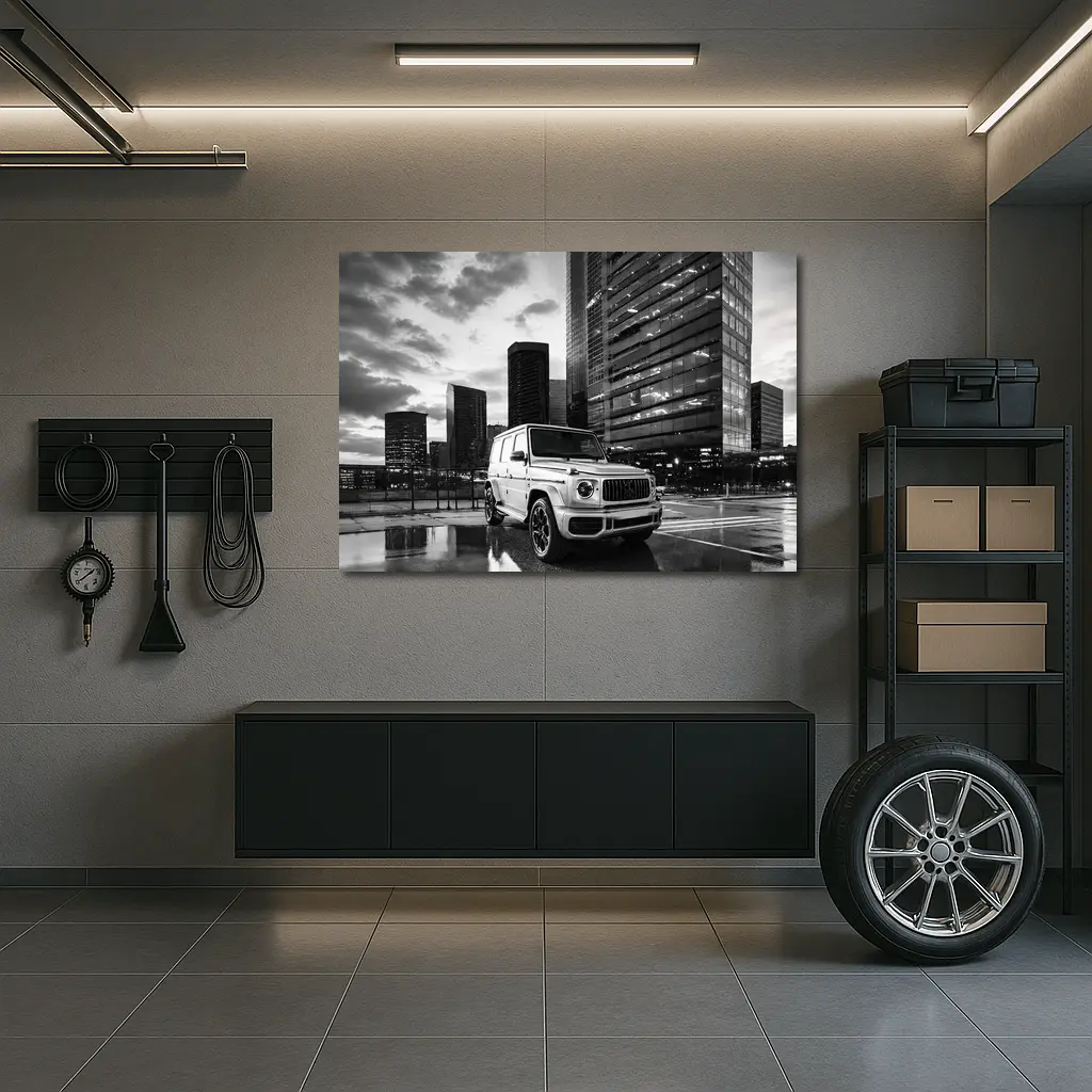 Mercedes G Class Wet City Night Scene – Wall Art