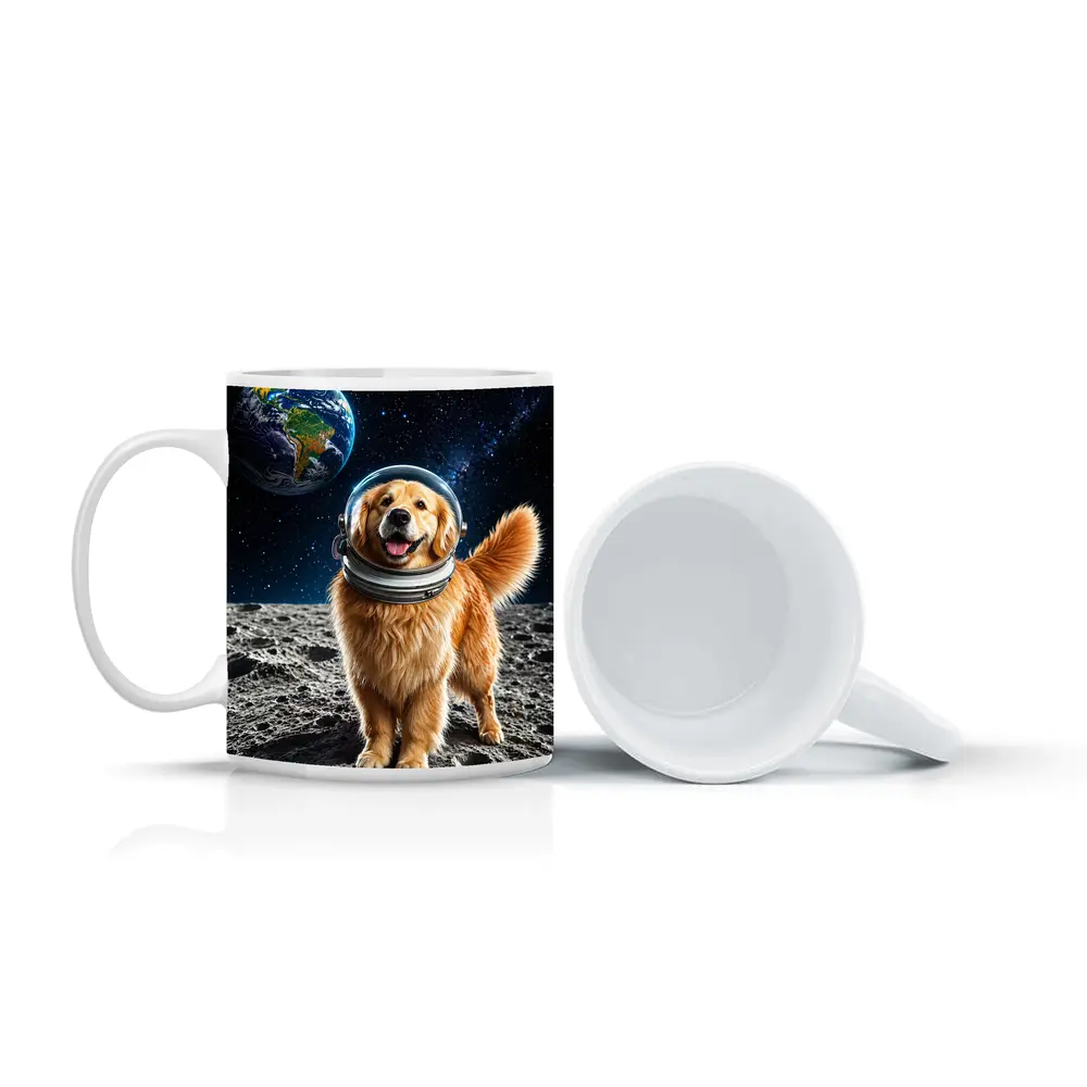 Golden Retriever Astronaut Dog On Moon – Mugs