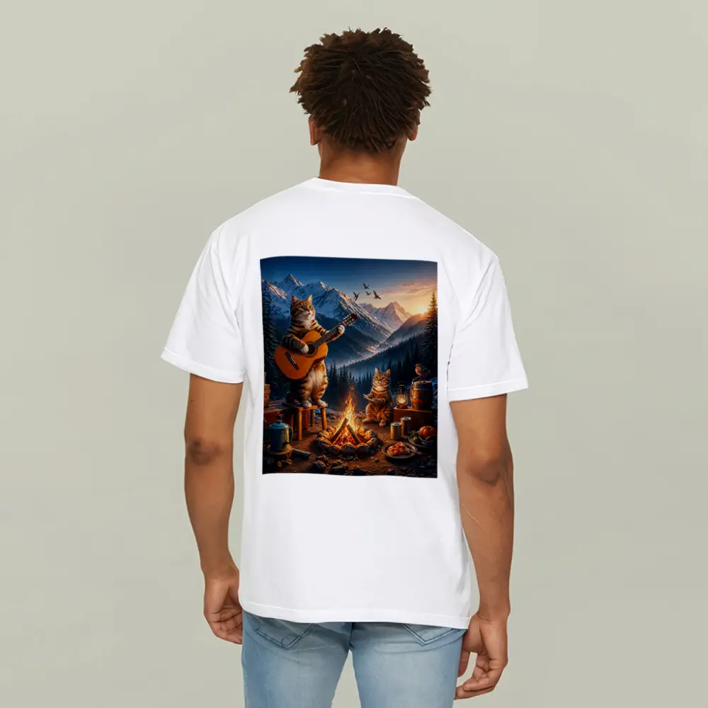 Cats Playing Guitar by Mountain Campfire – T-Shirts