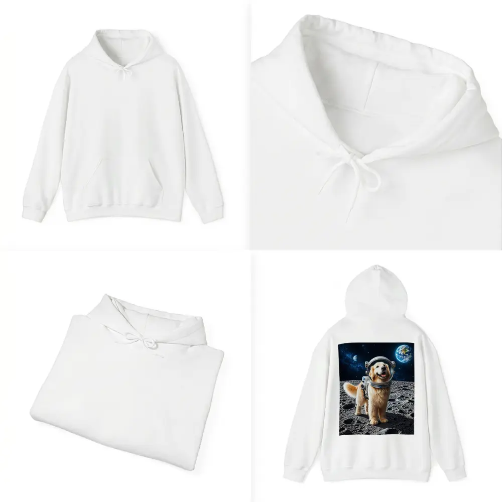 Golden Retriever Astronaut Dog On Moon – Hoodies