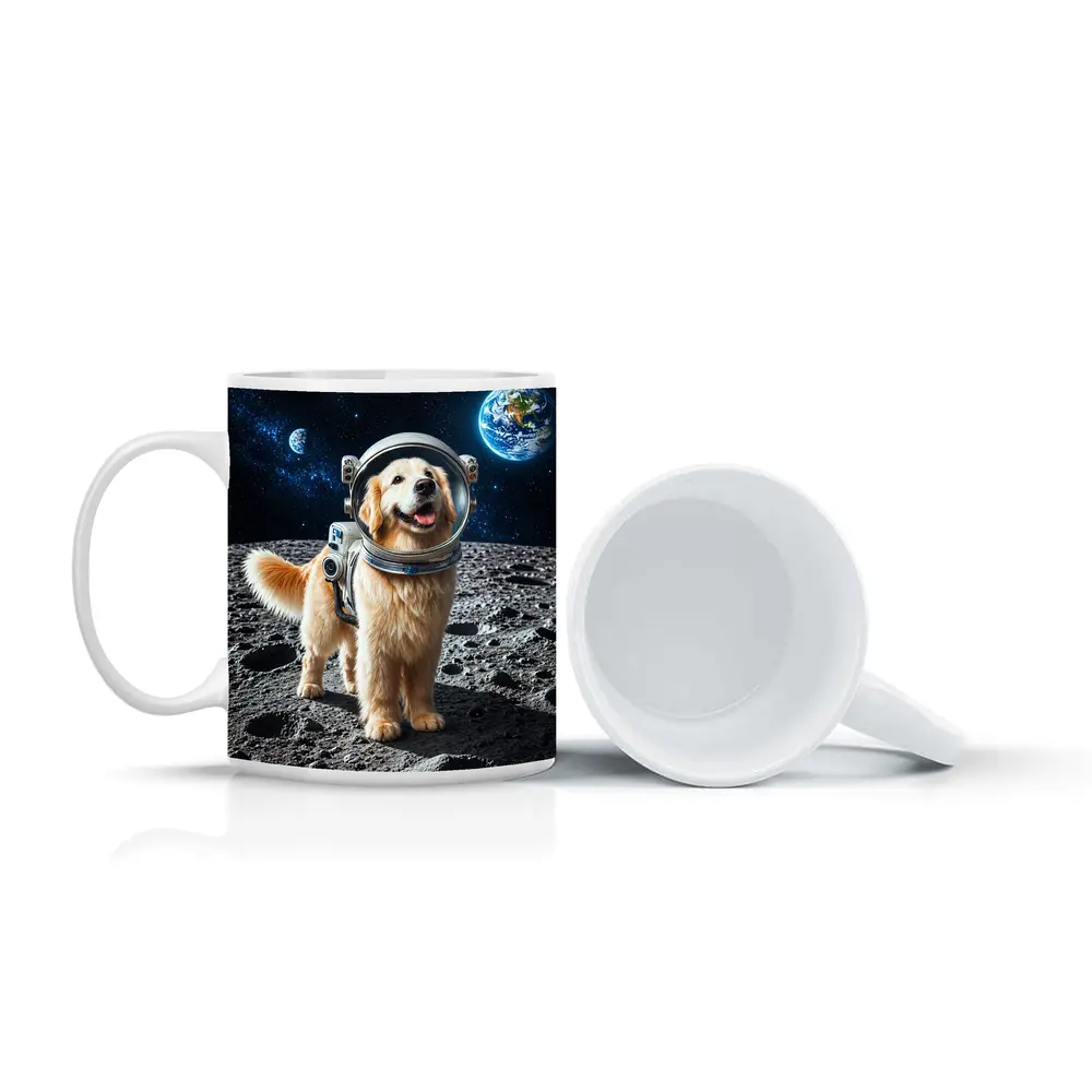 Golden Retriever Astronaut Dog On Moon – Mugs