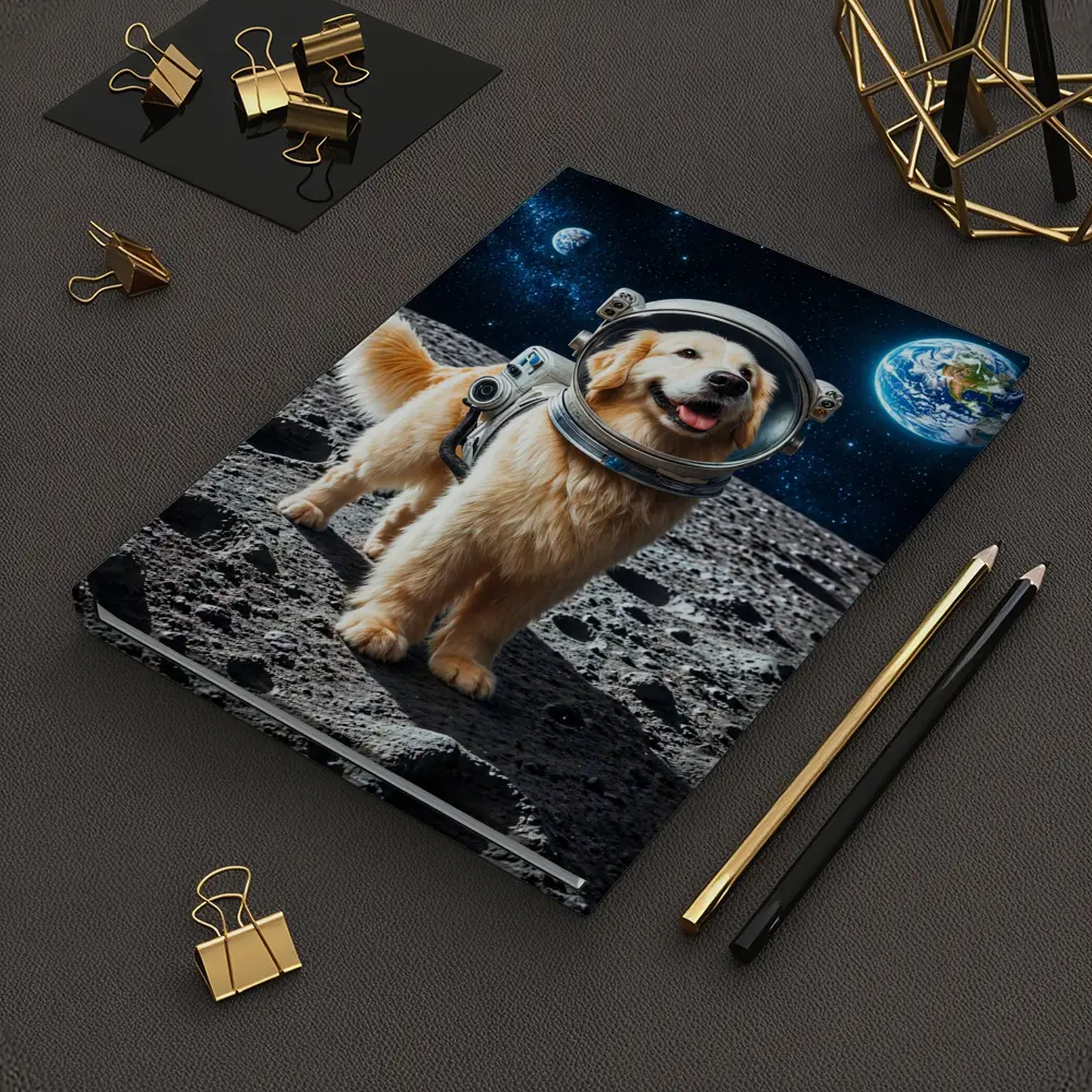 Golden Retriever Astronaut Dog On Moon – Notebooks
