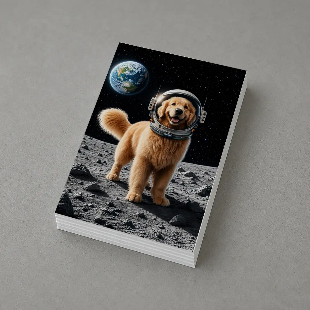 Golden Retriever Astronaut On The Moon – Postcards