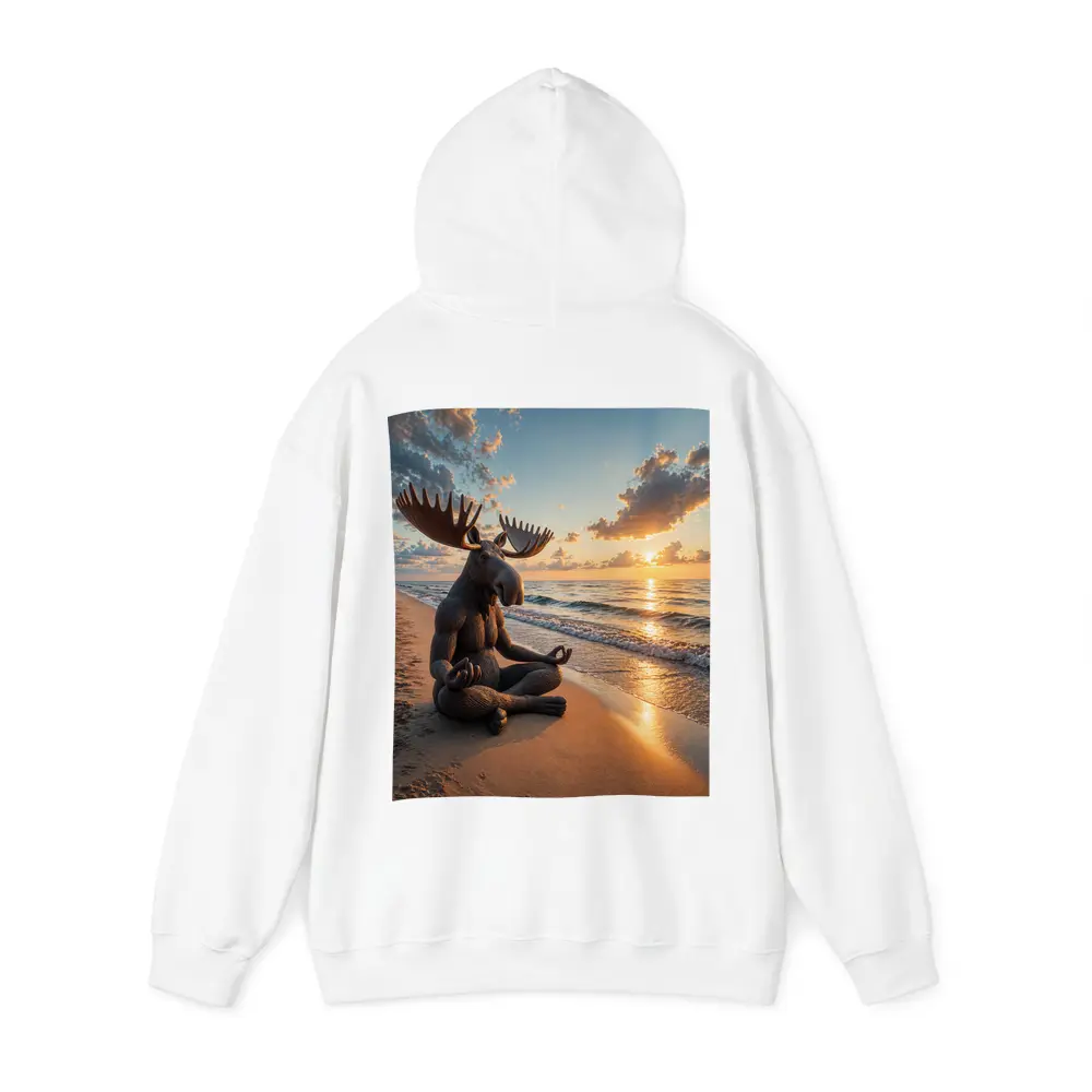 Meditating Moose Sitting on Sunset Beach – Hoodies
