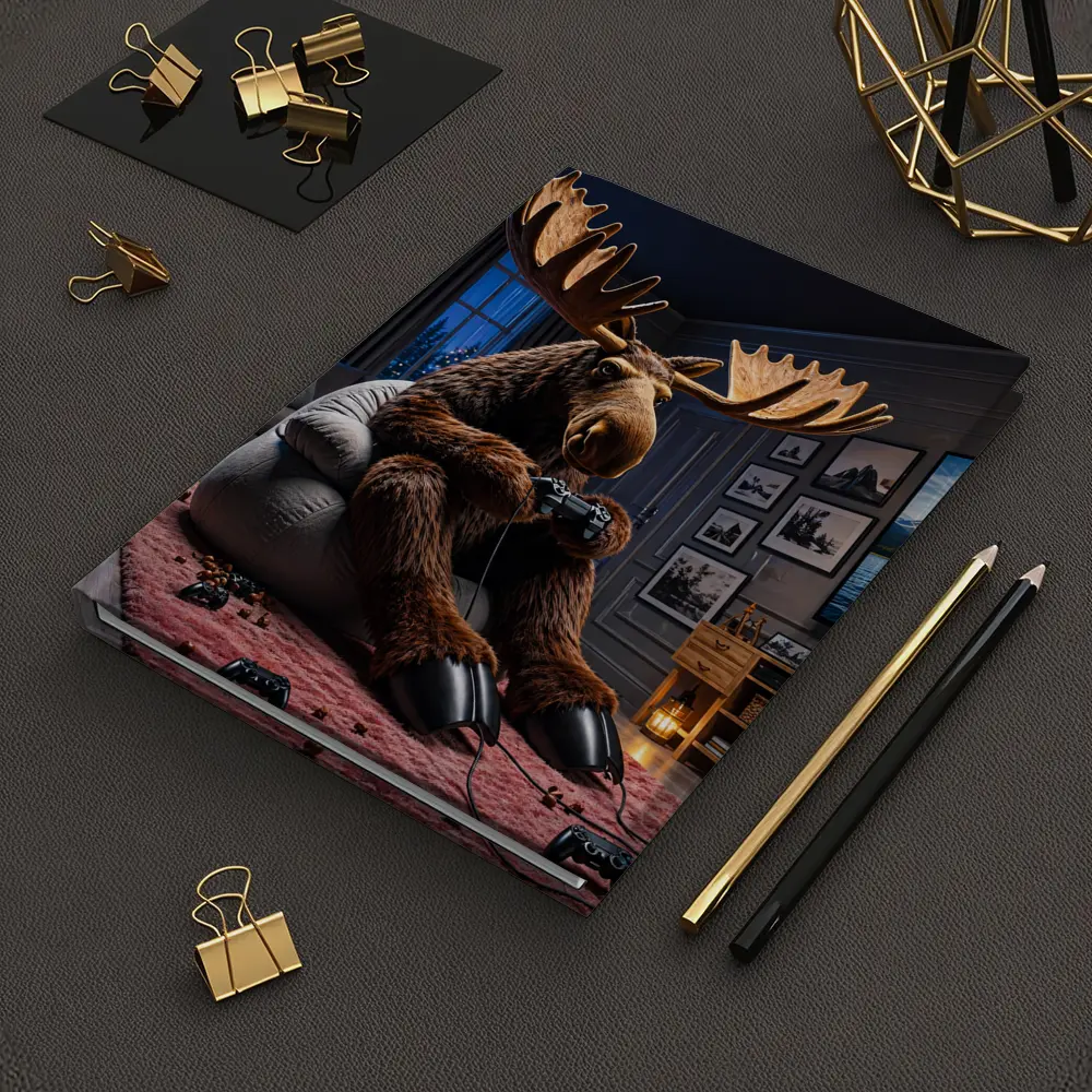 Moose Playing Video Games Living Room – Notebooks