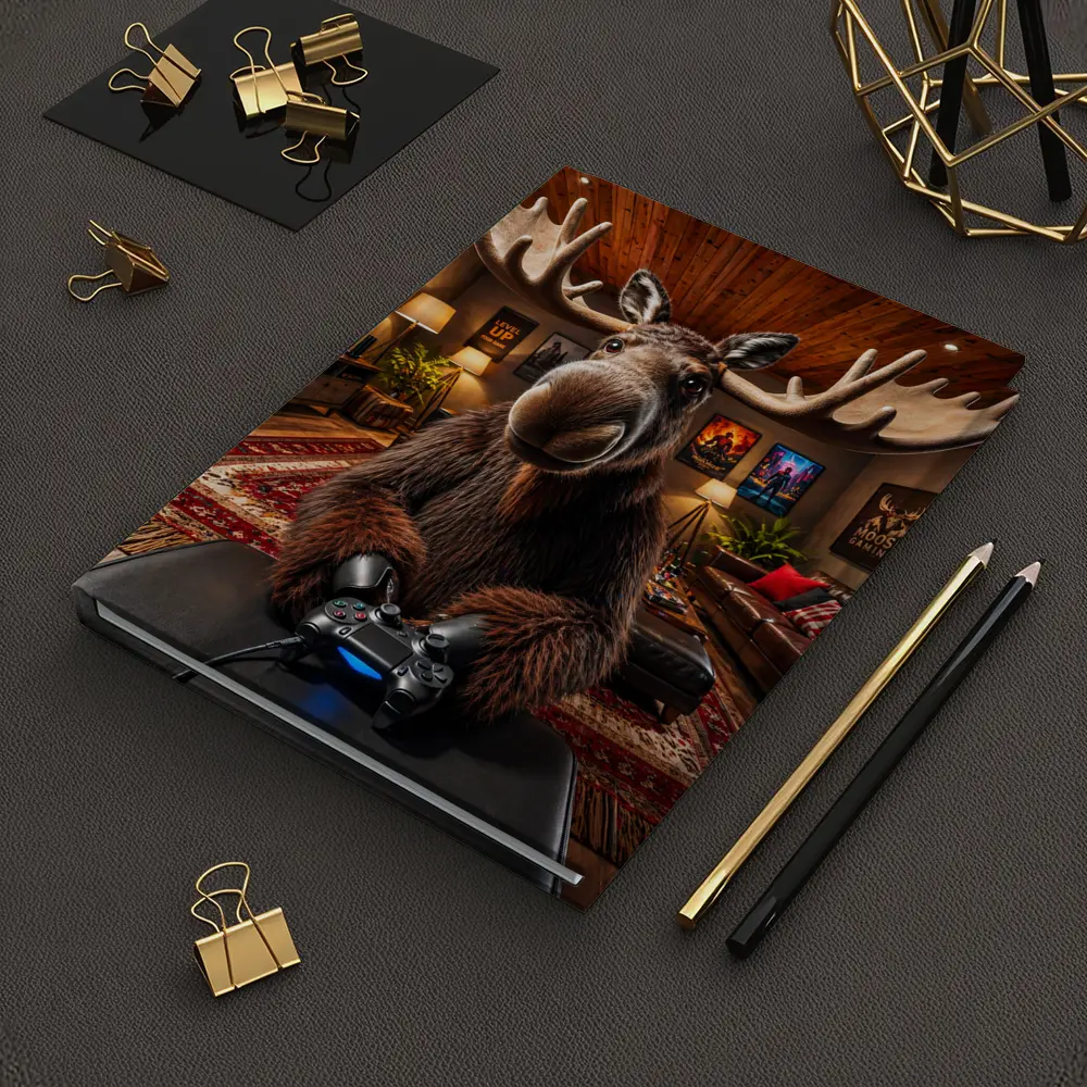 Moose Gamer Sitting In Cozy Gaming Room – Notebooks