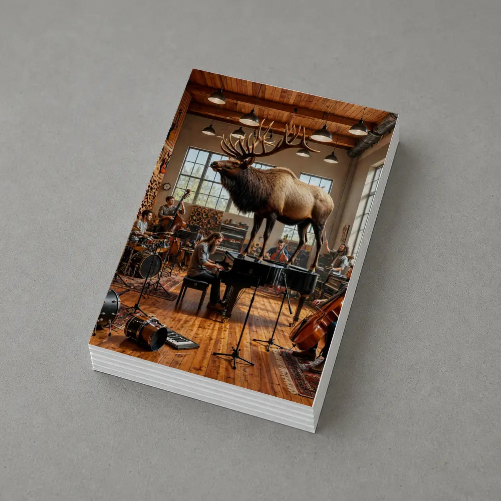 Elk In Music Studio With Band – Postcards