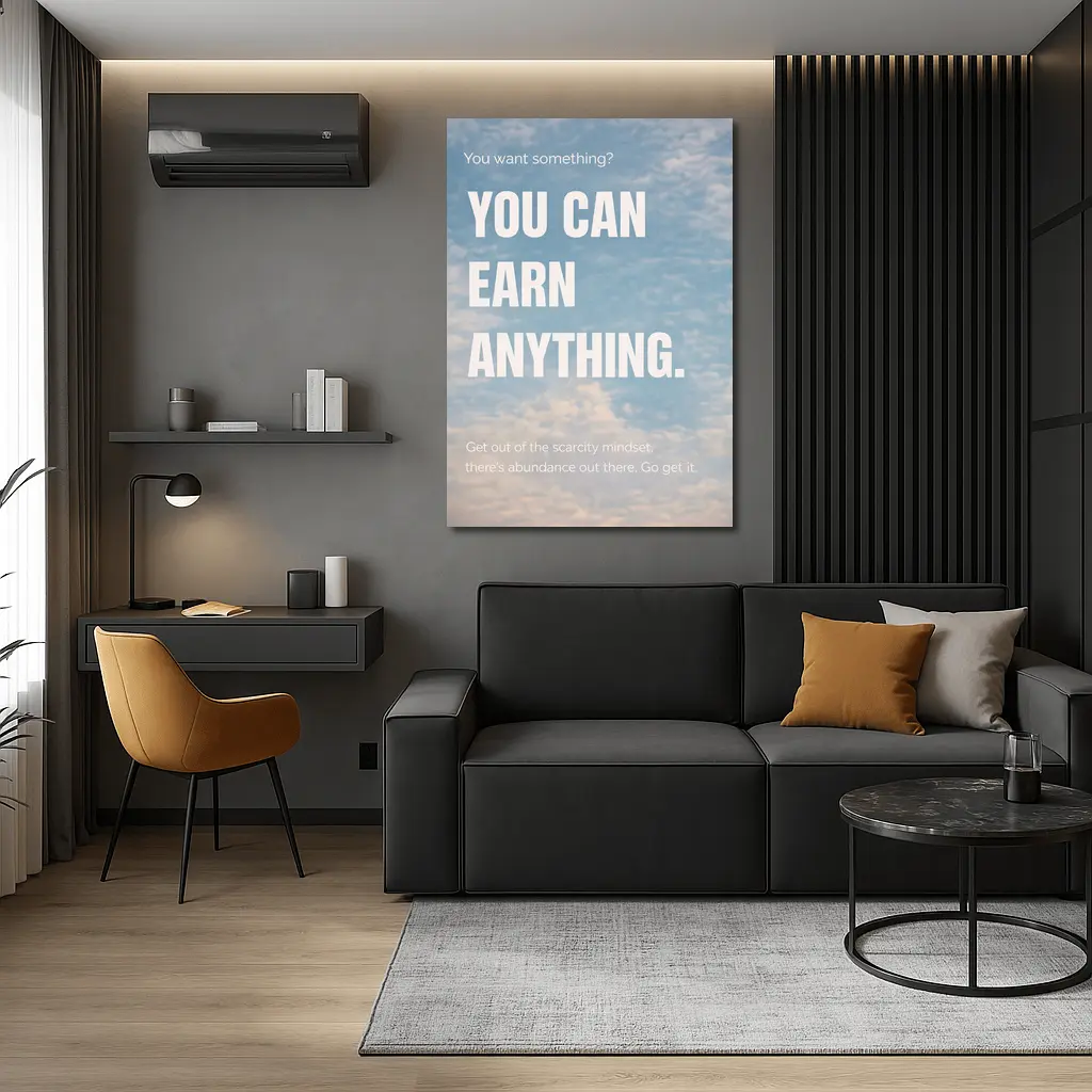 You Can Earn Anything Sky Motivational Quote – Wall Art