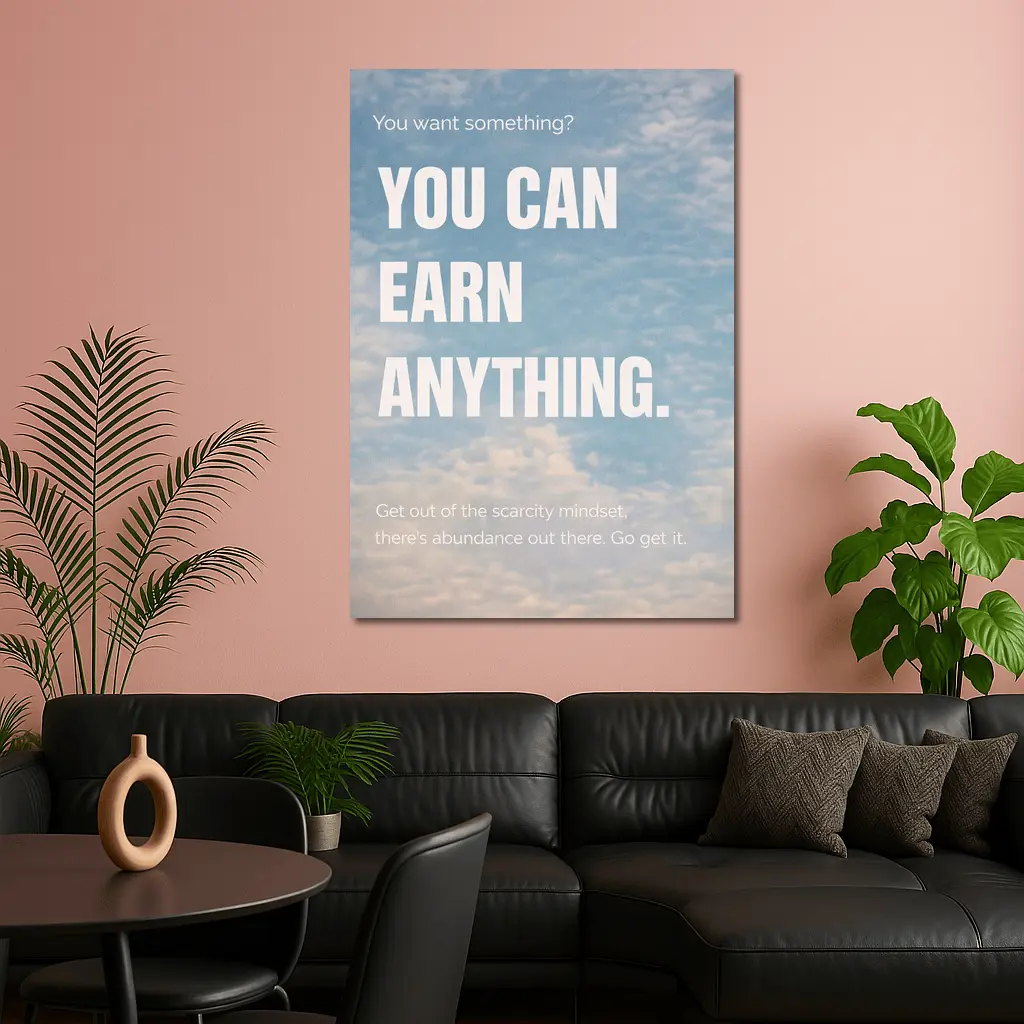 You Can Earn Anything Sky Motivational Quote – Wall Art