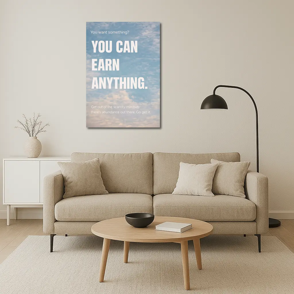 You Can Earn Anything Sky Motivational Quote – Wall Art