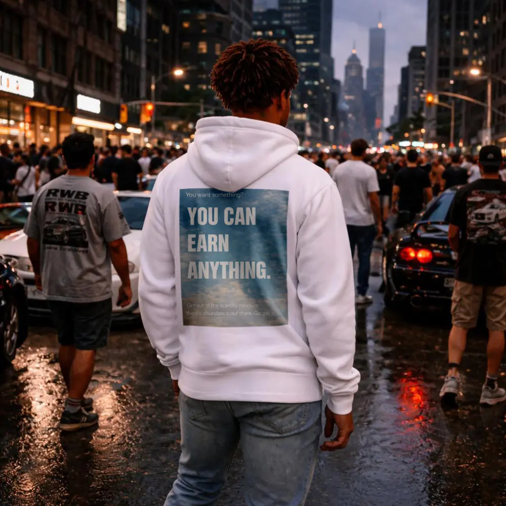 You Can Earn Anything Sky Motivational Quote – Hoodies