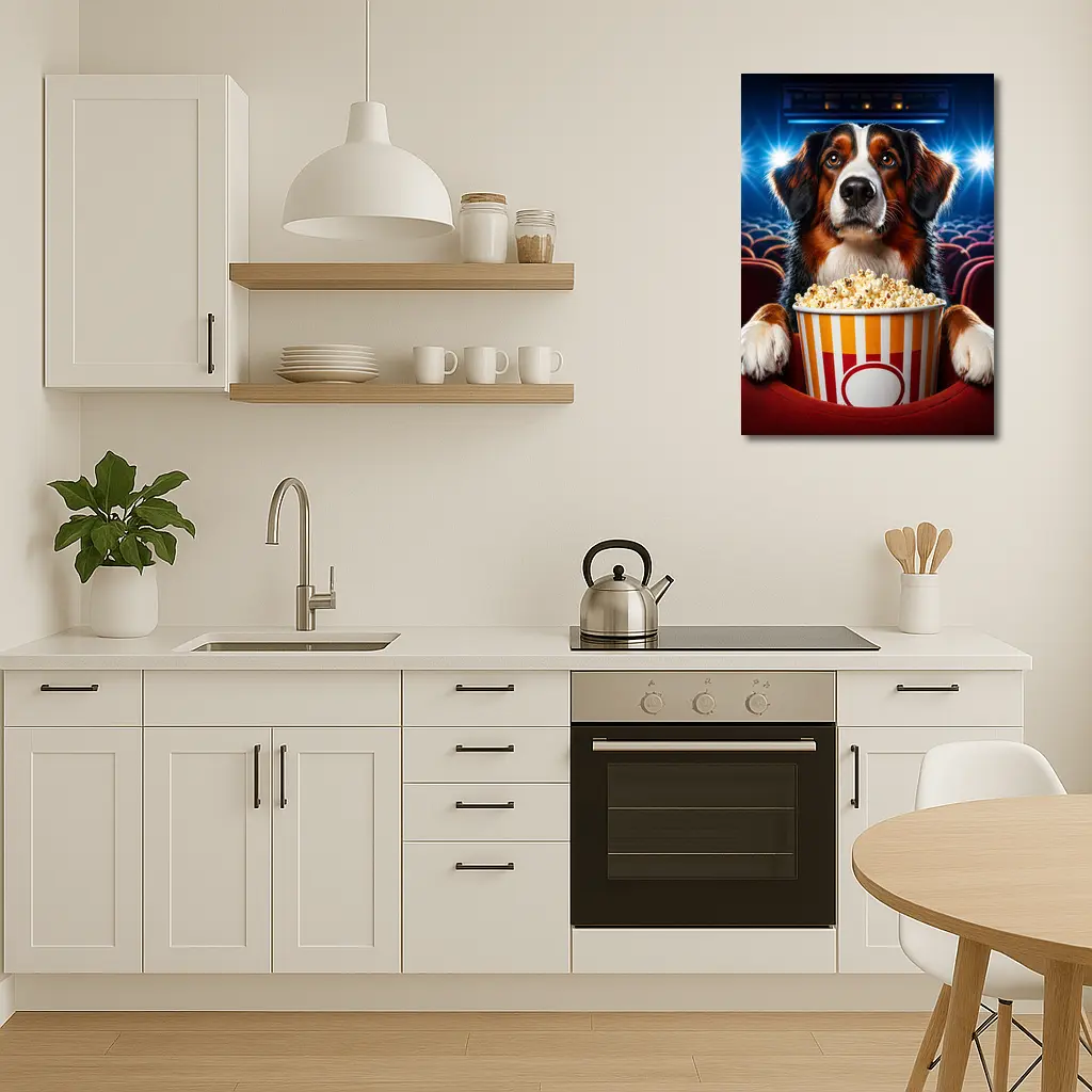Bernese Mountain Dog Cinema Popcorn Night – Wall Art