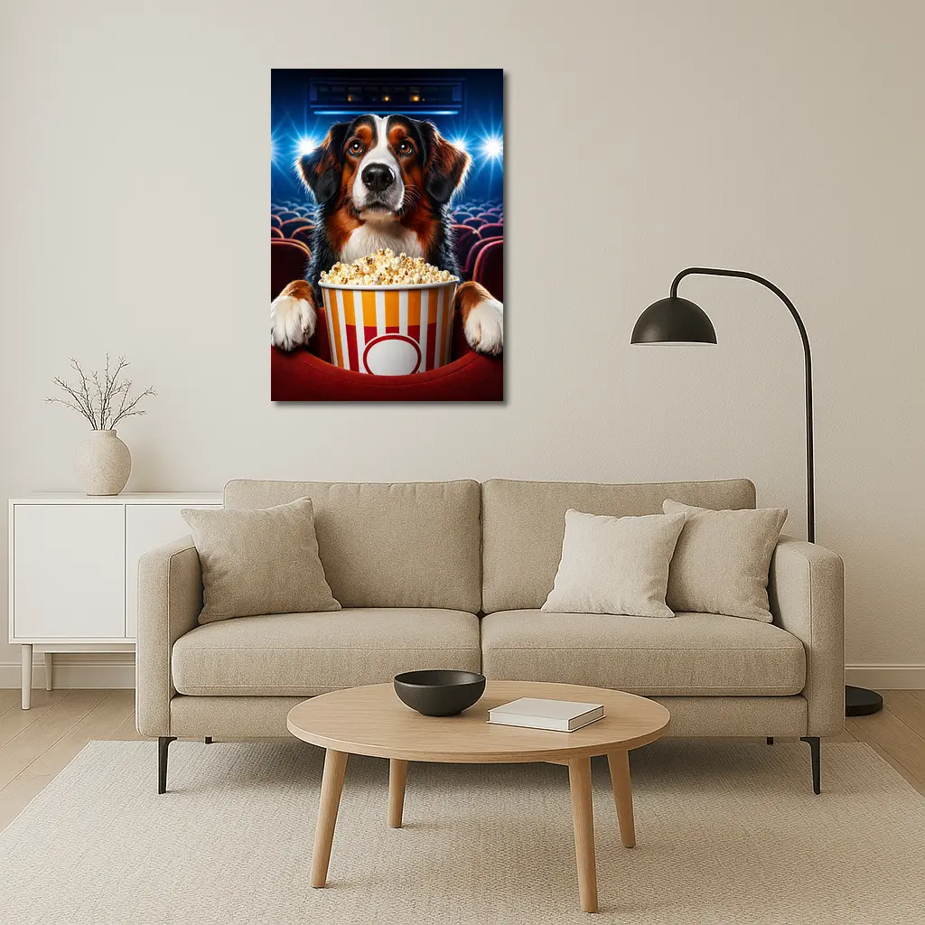 Bernese Mountain Dog Cinema Popcorn Night – Wall Art