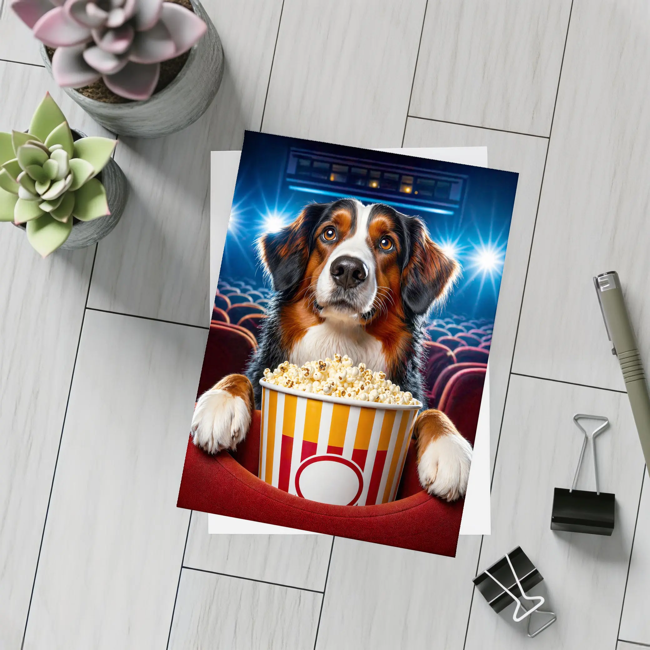 Bernese Mountain Dog Cinema Popcorn Night – Postcards