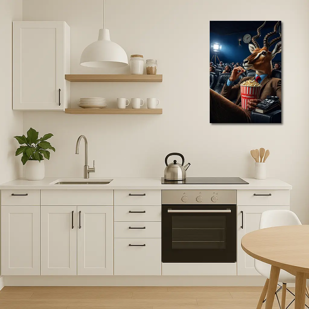 Antelope in Suit Watching Movie Cinema – Wall Art