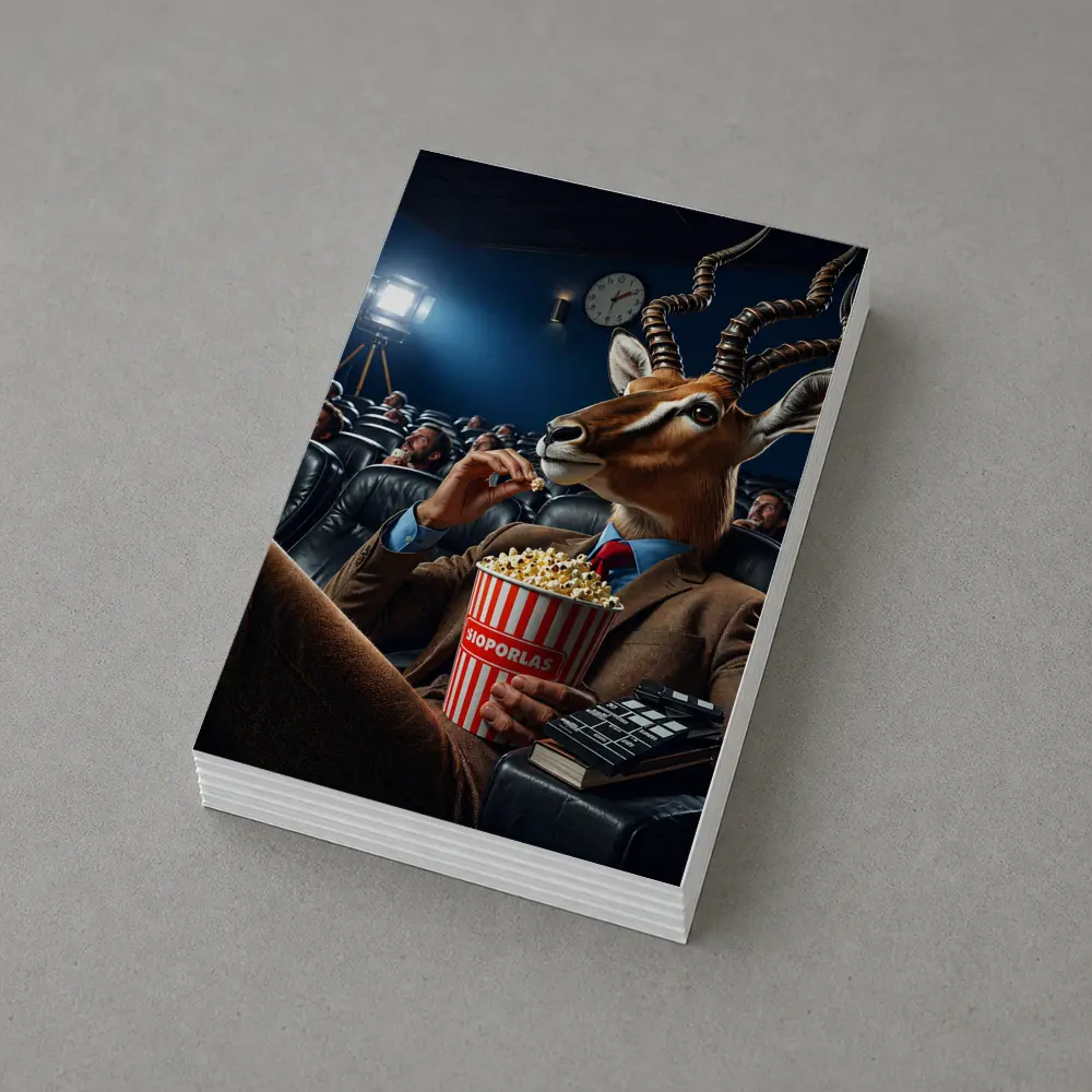 Antelope in Suit Watching Movie Cinema – Postcards