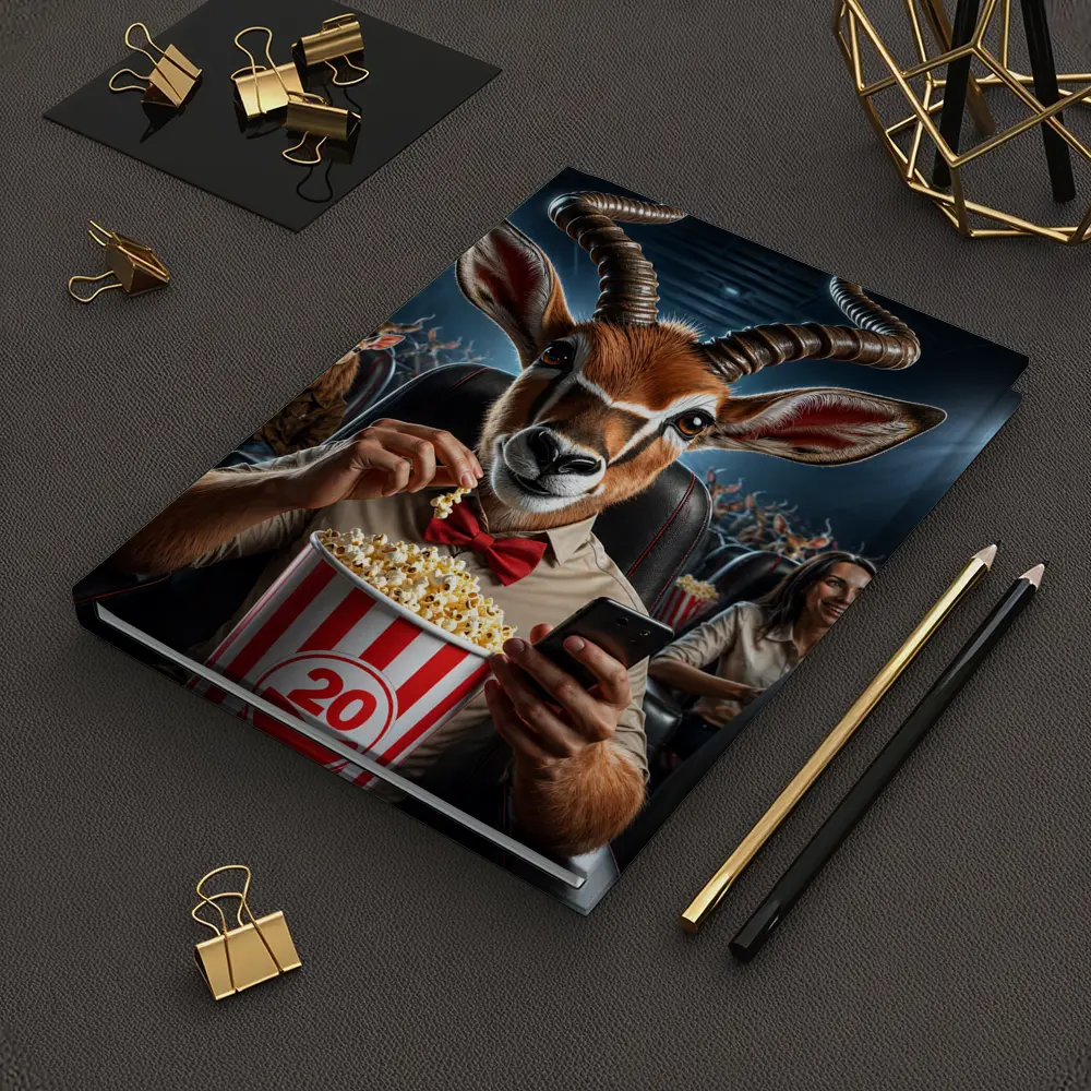 Antelope Eating Popcorn At Movie Theater – Notebooks