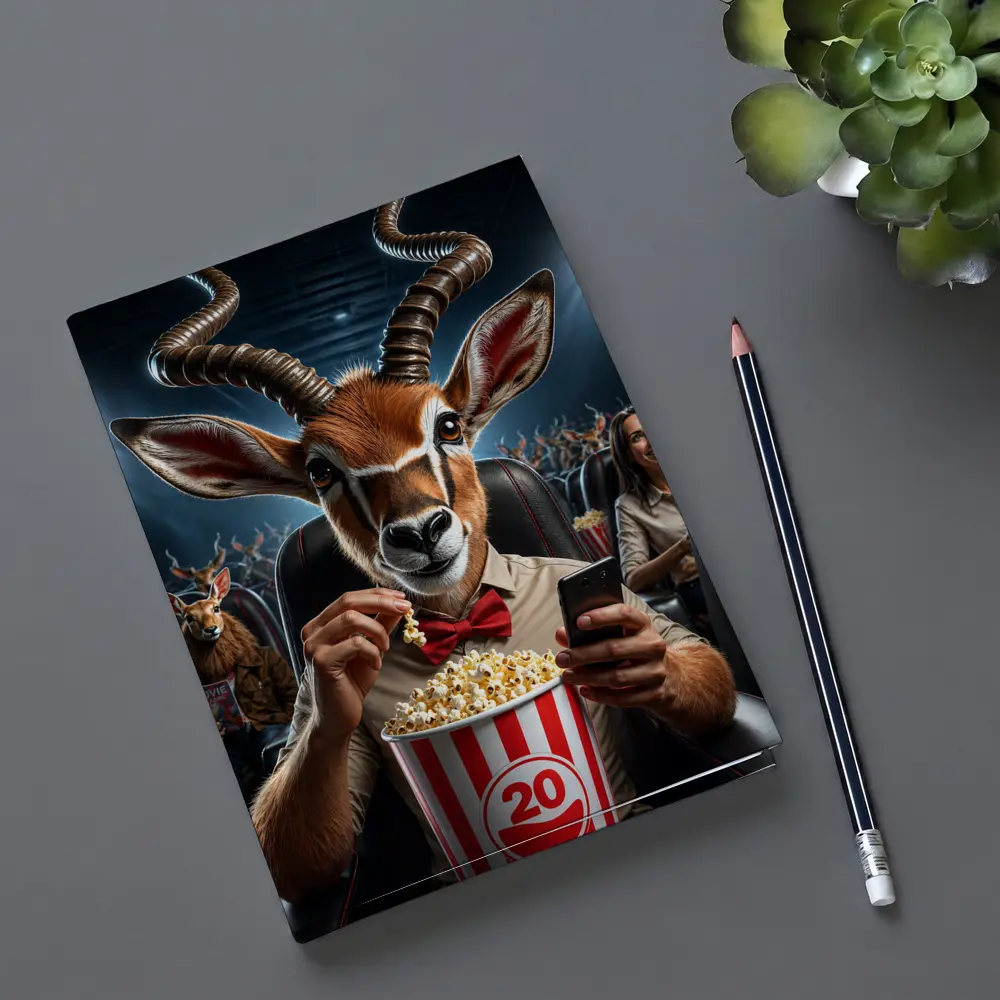 Antelope Eating Popcorn At Movie Theater – Notebooks