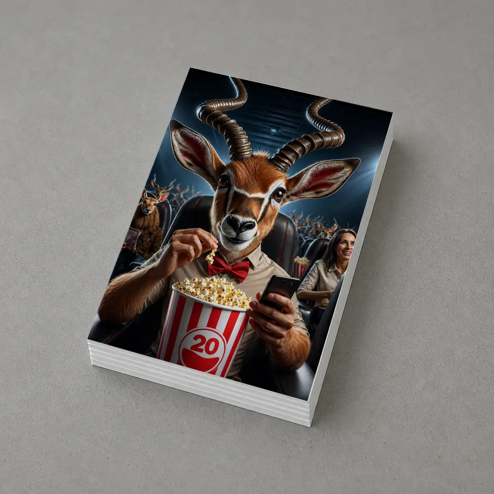 Antelope Eating Popcorn At Movie Theater – Postcards