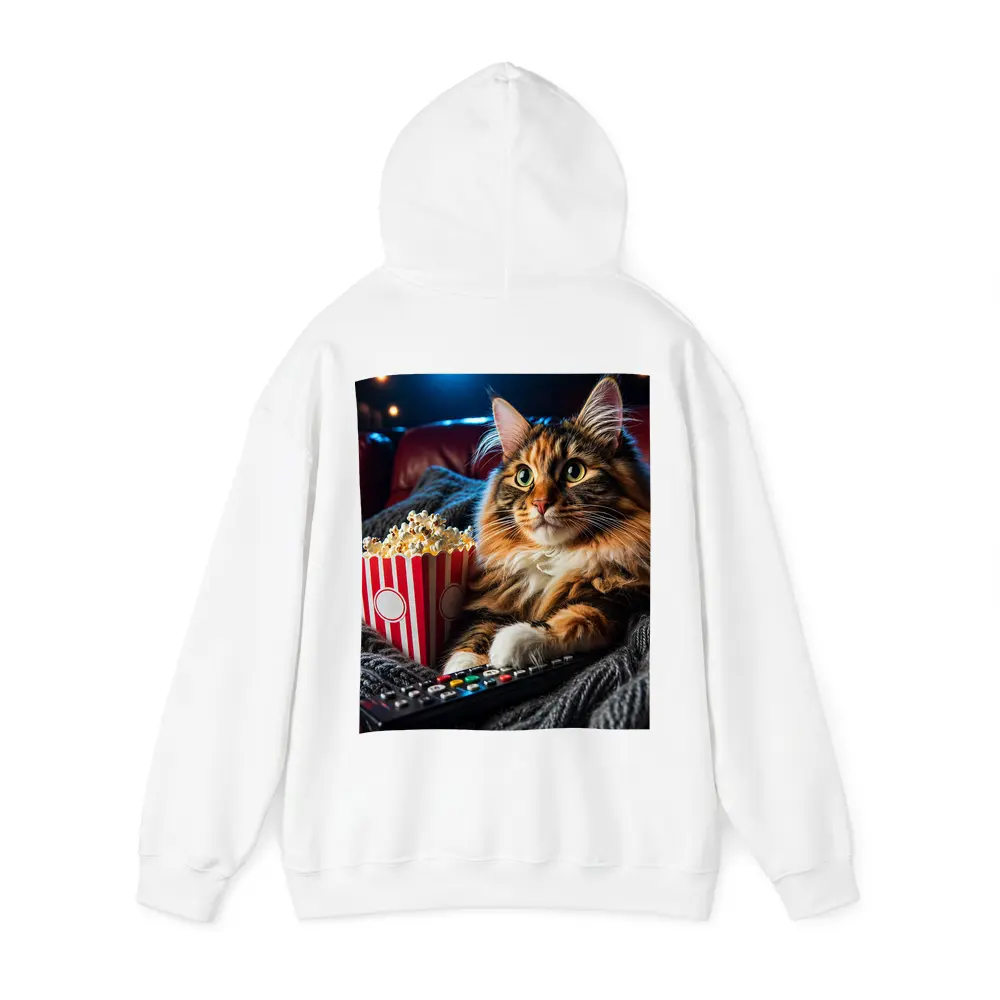 Maine Coon Cat Movie Night With Popcorn – Hoodies