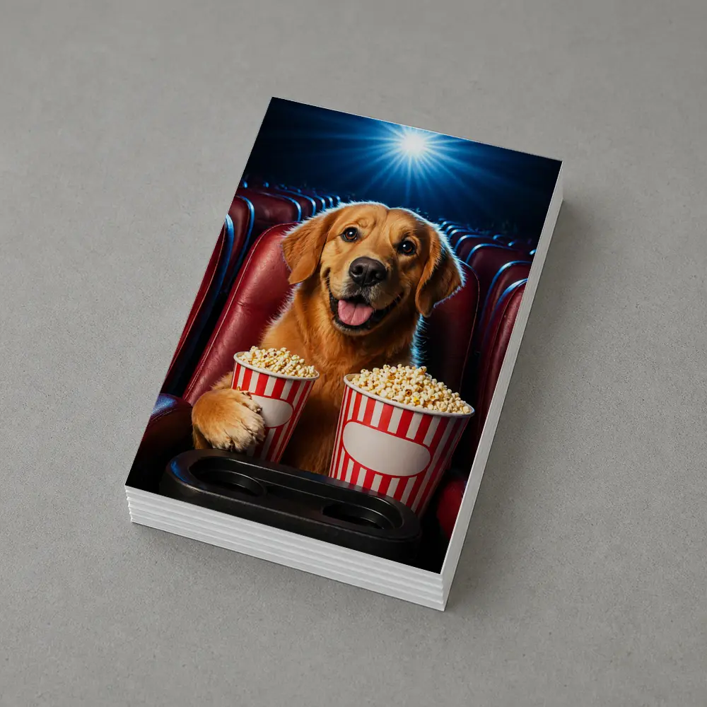 Golden Retriever Dog Cinema Popcorn Movie Night – Postcards