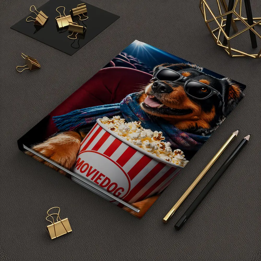 Rottweiler Dog Cinema Popcorn Sunglasses Fun – Notebooks