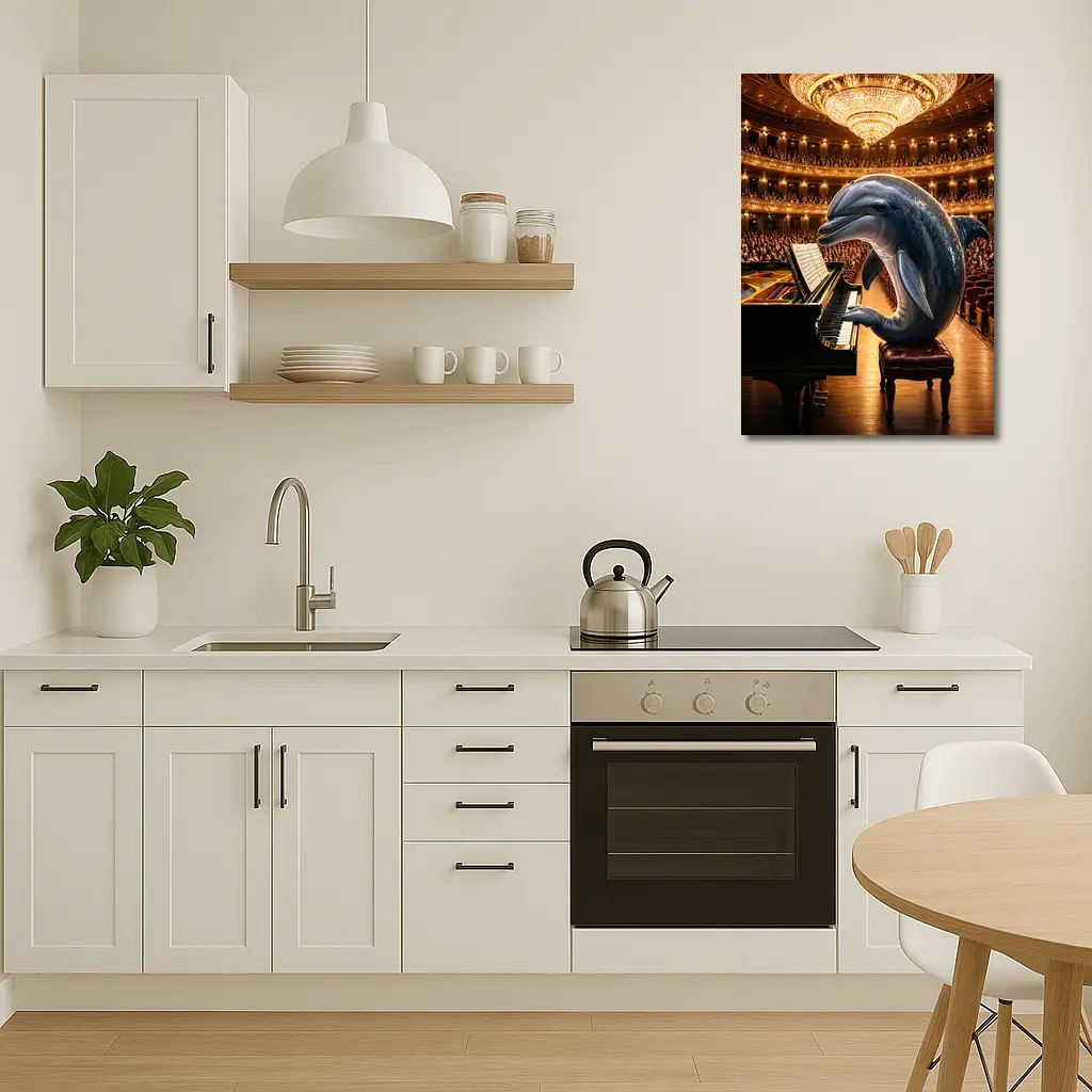 Dolphin Playing Piano Grand Concert Hall – Wall Art