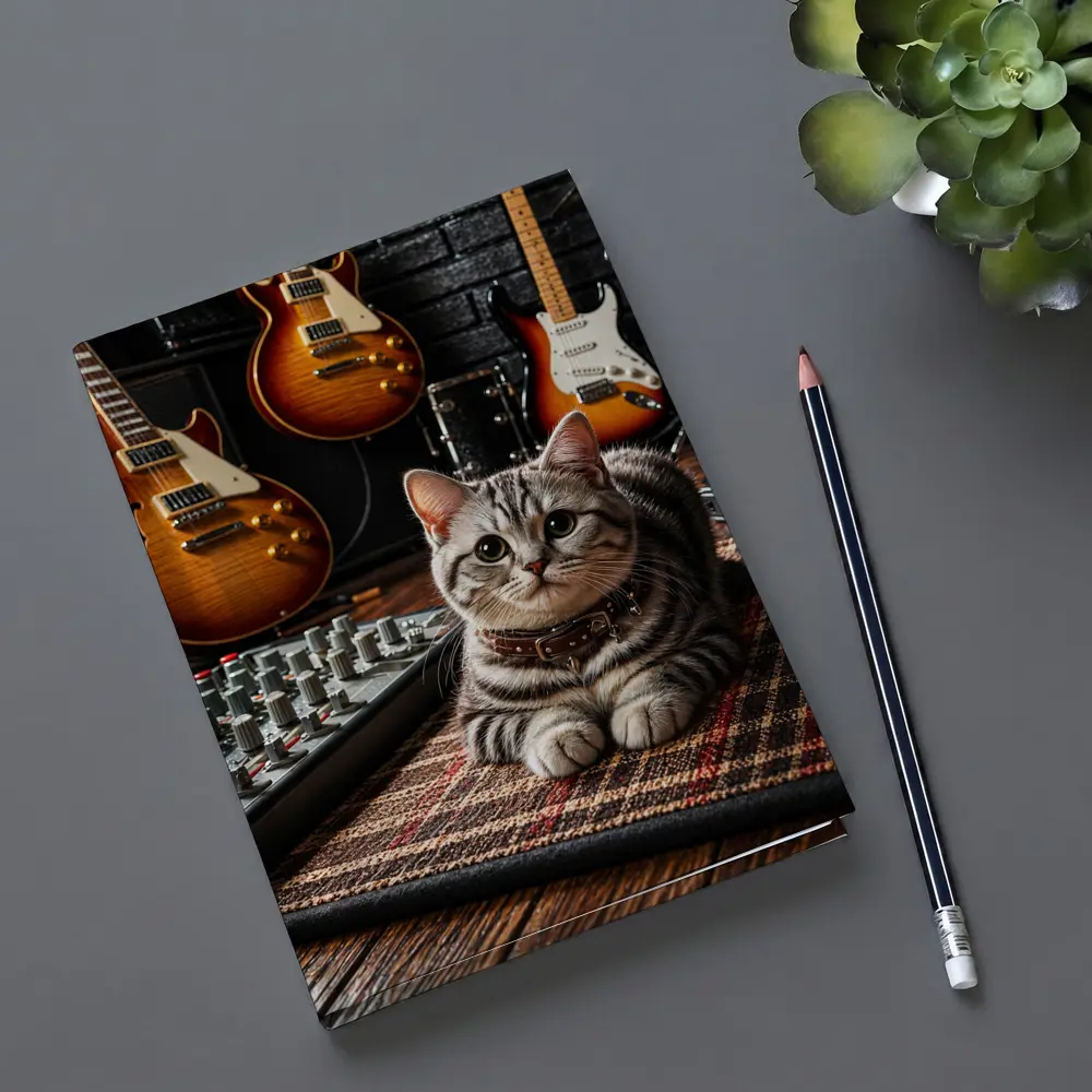 American Shorthair Cat Music Studio Guitars – Notebooks