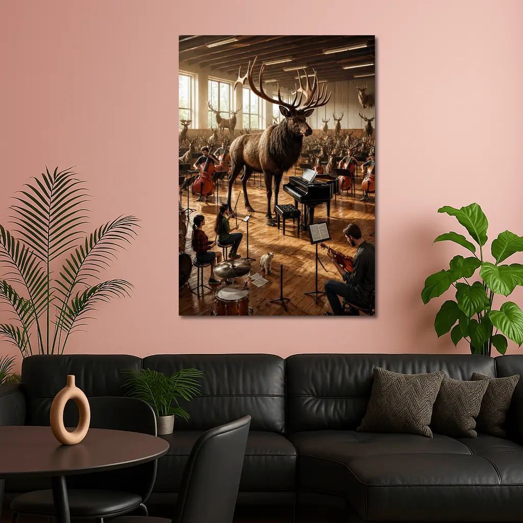 Giant Moose Orchestra Music Studio Scene – Wall Art