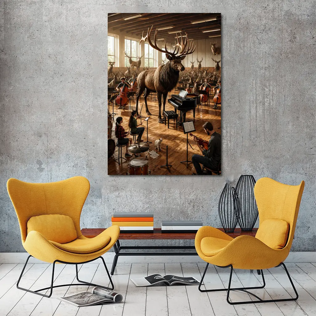 Giant Moose Orchestra Music Studio Scene – Wall Art
