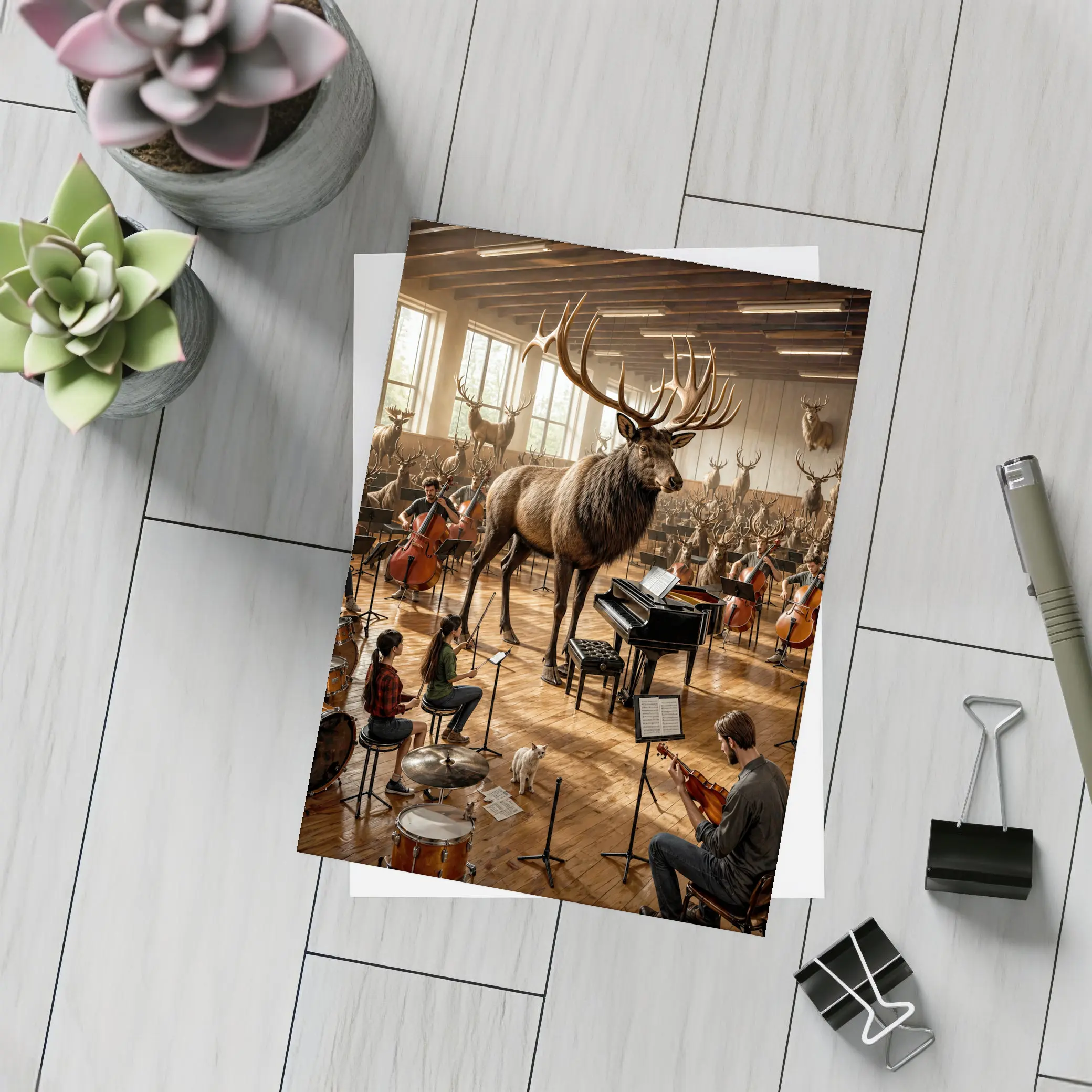 Giant Moose Orchestra Music Studio Scene – Postcards