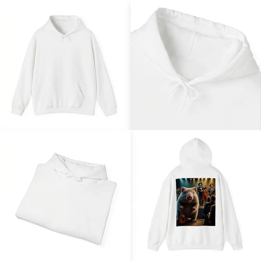 Wombat Playing Guitar at Jazz Club – Hoodies
