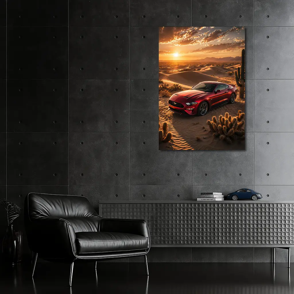Ford Mustang GT Red Desert Sunset – Wall Art