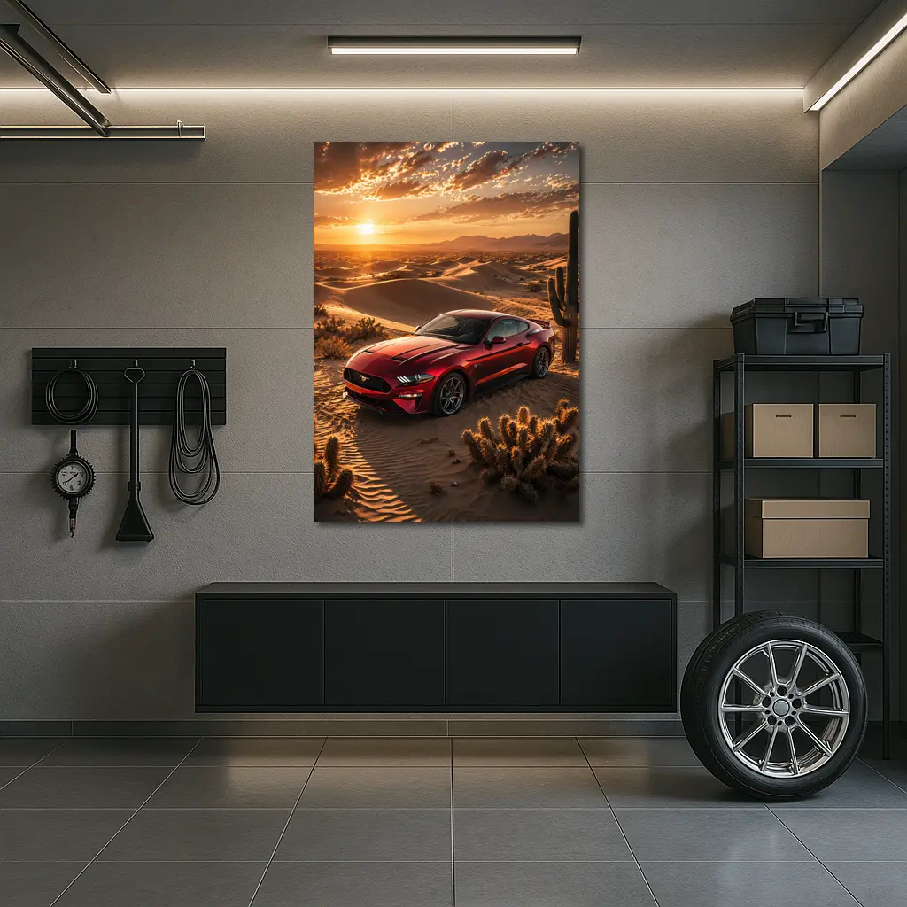 Ford Mustang GT Red Desert Sunset – Wall Art