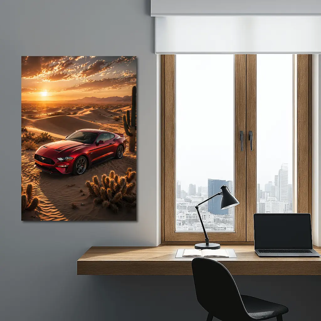 Ford Mustang GT Red Desert Sunset – Wall Art
