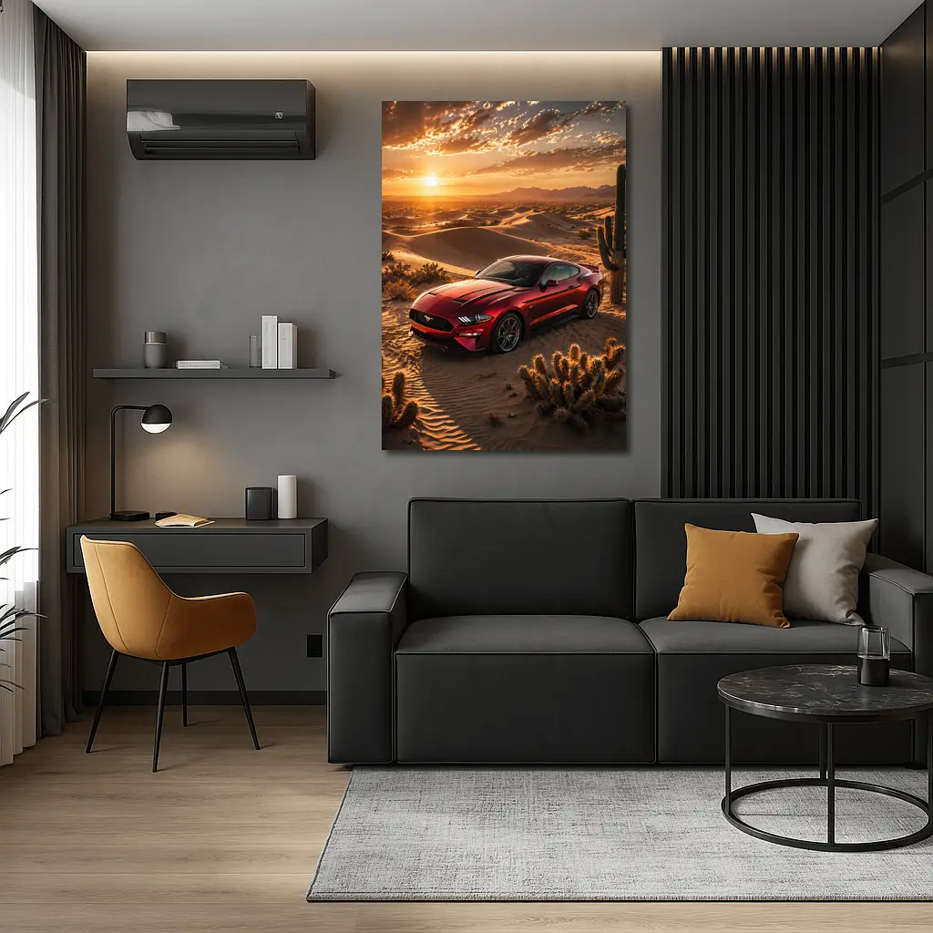 Ford Mustang GT Red Desert Sunset – Wall Art