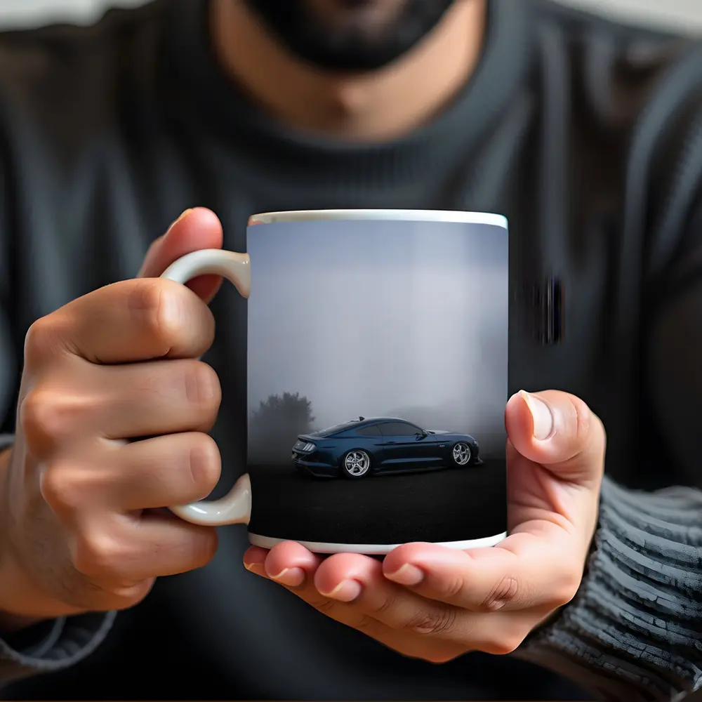 Ford Mustang GT Blue Foggy Dark Scene – Mugs