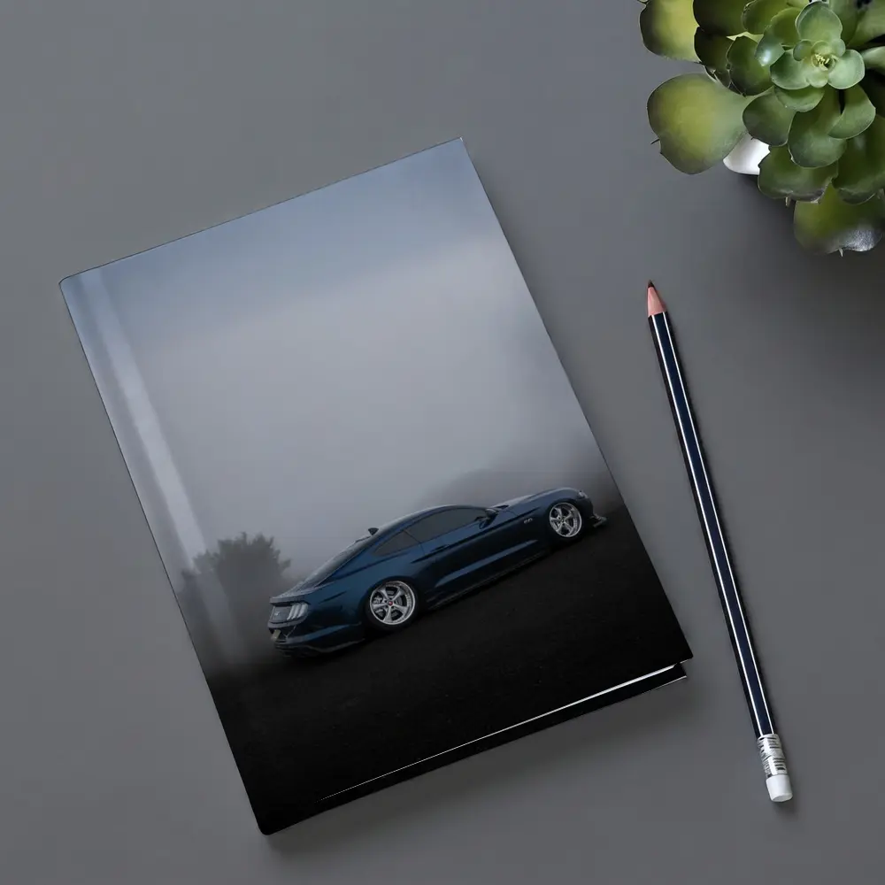 Ford Mustang GT Blue Foggy Dark Scene – Notebooks