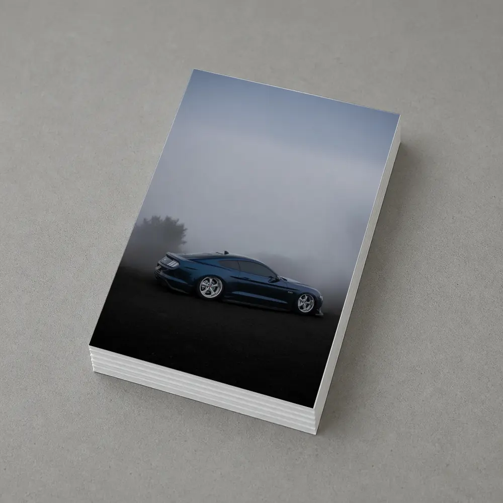 Ford Mustang GT Blue Foggy Dark Scene – Postcards