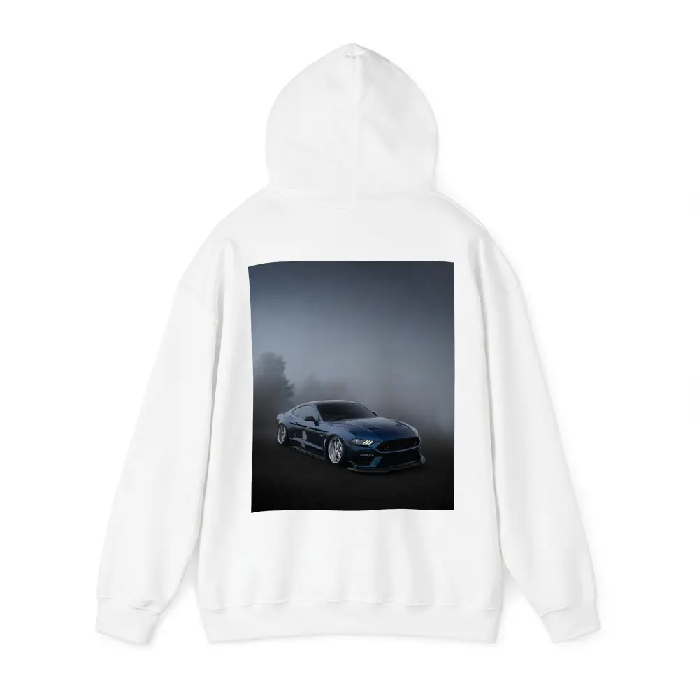 Ford Mustang GT Blue Stance Foggy Background – Hoodies