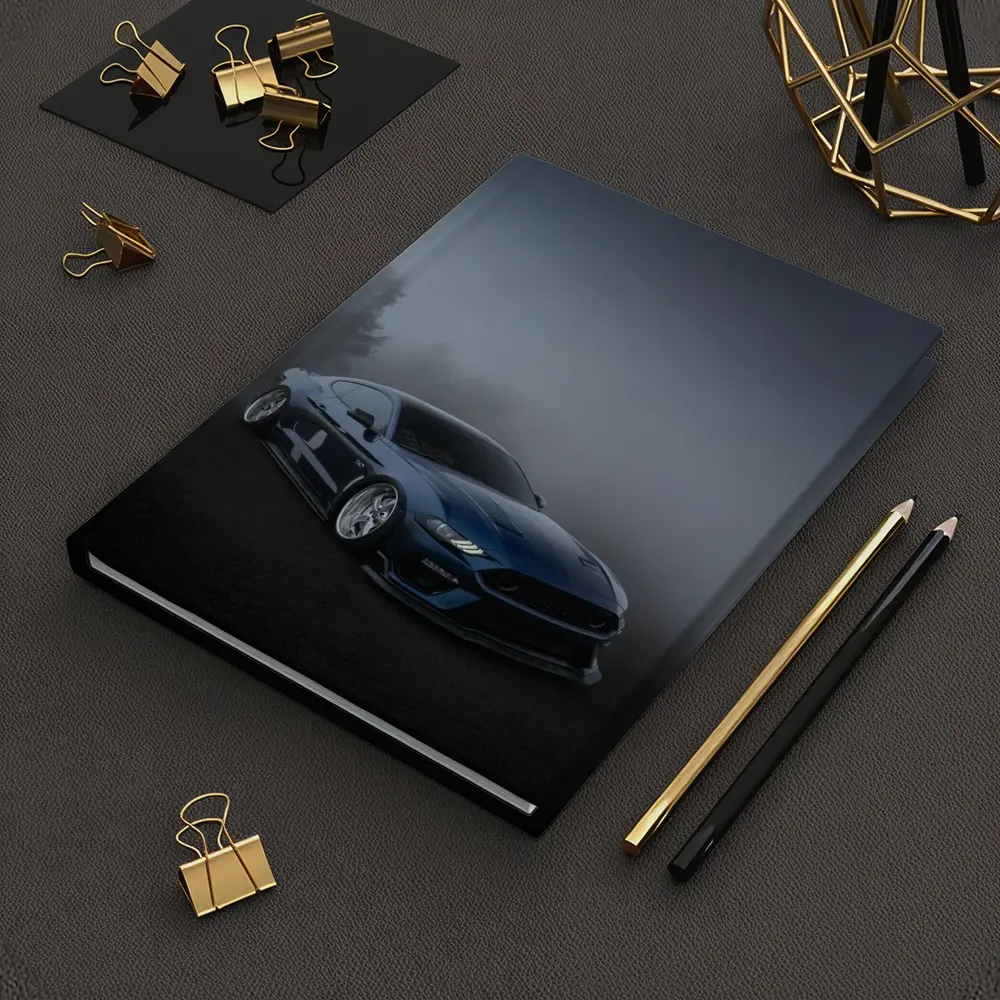 Ford Mustang GT Blue Stance Foggy Background – Notebooks