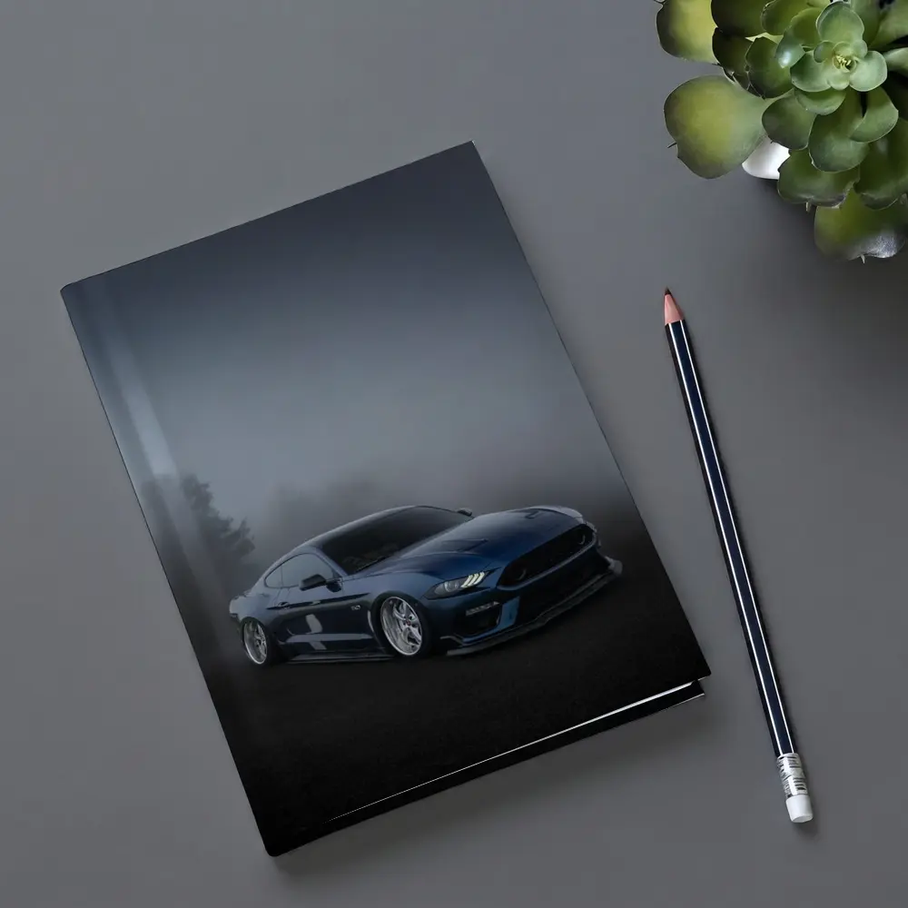 Ford Mustang GT Blue Stance Foggy Background – Notebooks