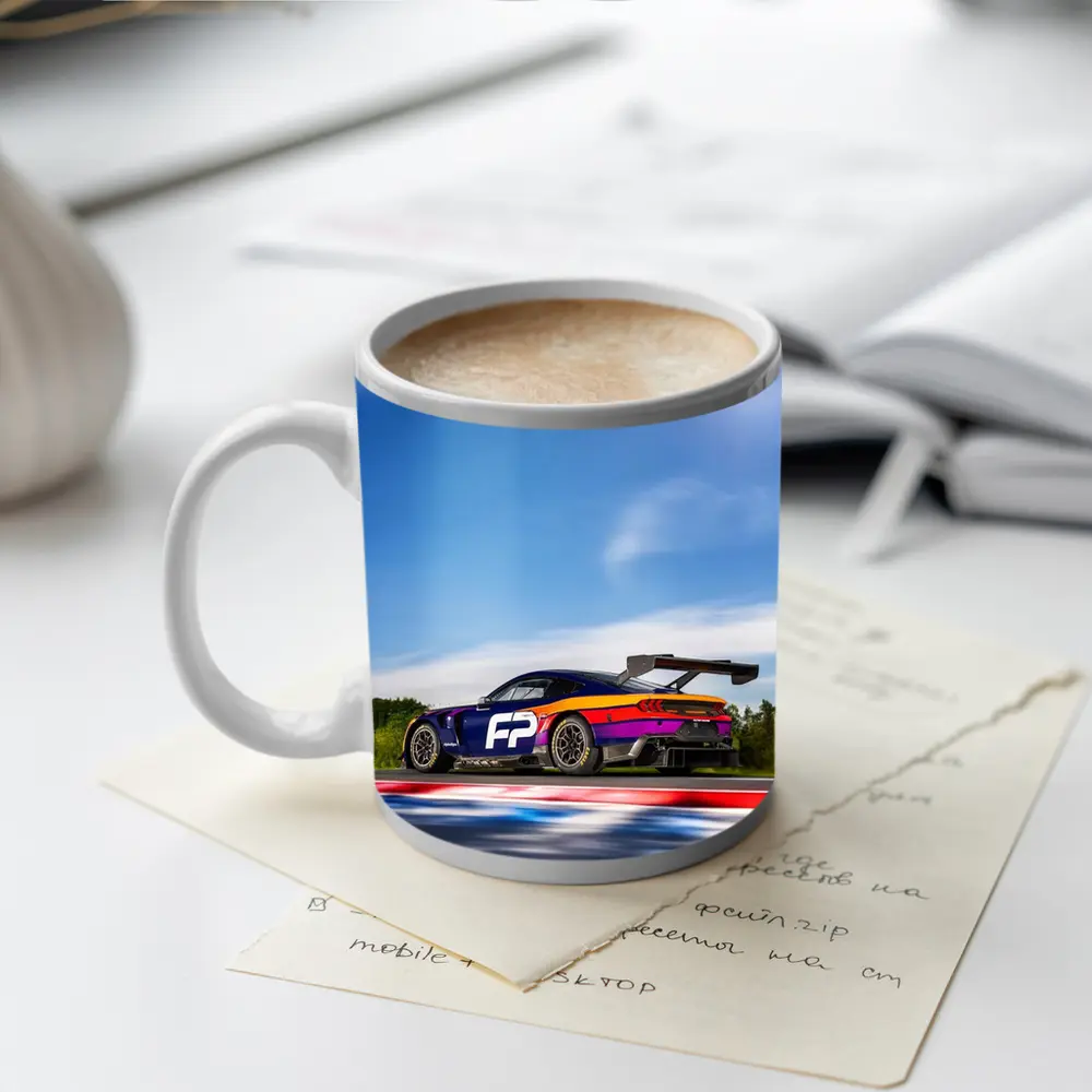 Ford Mustang GT3 Racing on Track – Mugs