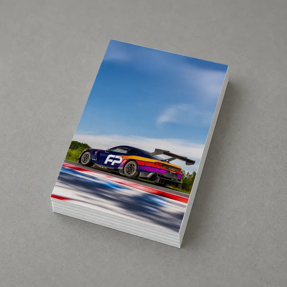 Ford Mustang GT3 Racing on Track – Postcards